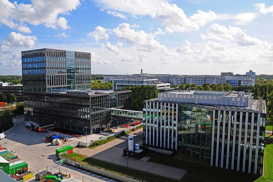 De Domtoren boven de binnenstad van Utrecht